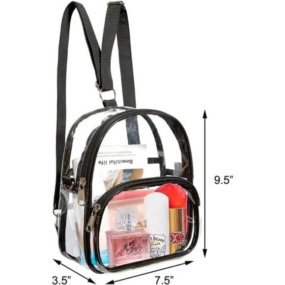 Womens Clear Mini Backpack, Stadium Approved Clear Crossbody Shoulder Bag main image 5